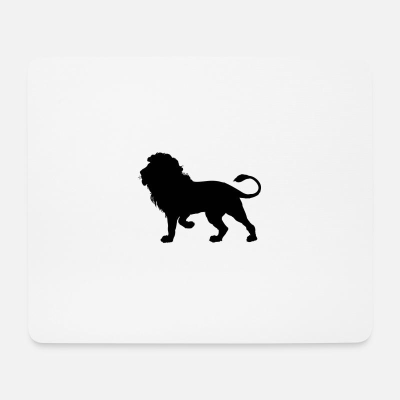 Löwe Silhouette - Mousepad (Querformat) - Weiß