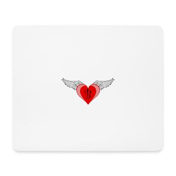 Coeur B - Tapis de souris (format paysage) - blanc - Devant