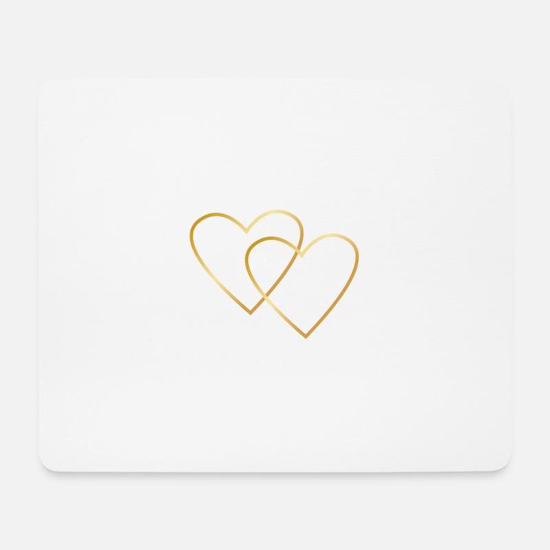 Zwei goldene Herzen - Mousepad (Querformat) - Weiß