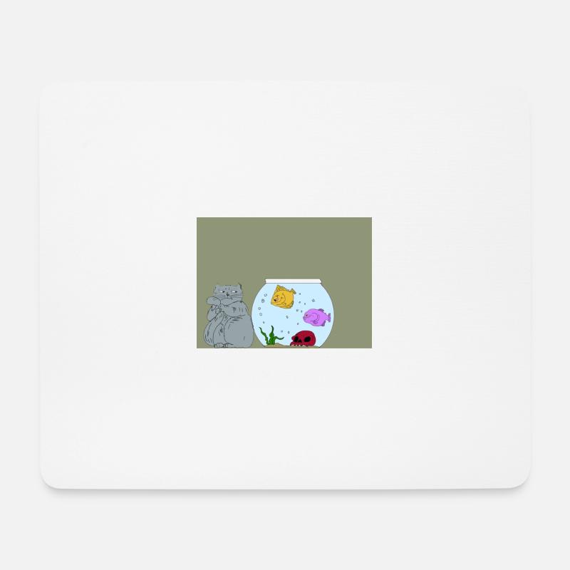 Cartoon cat - Mouse Pad (horizontal) - white