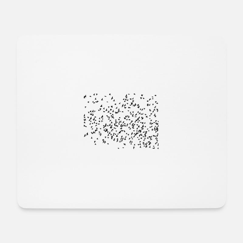 Vogelschwarm - Mousepad (Querformat) - Weiß