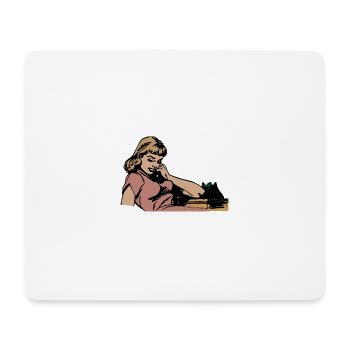 Femme sur le téléphone - Tapis de souris (format paysage) - blanc - Devant