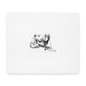 Kuh - Mousepad (Querformat) - Weiß - Vorne