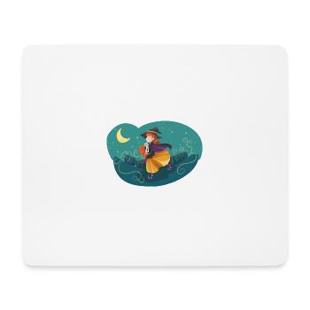Witch Night Moon Cat - Mouse Pad (horizontal) - white - Front