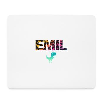 EMIL - Schöner Jungen Name mit Dinosaurier - Mousepad (Querformat) - Weiß - Vorne