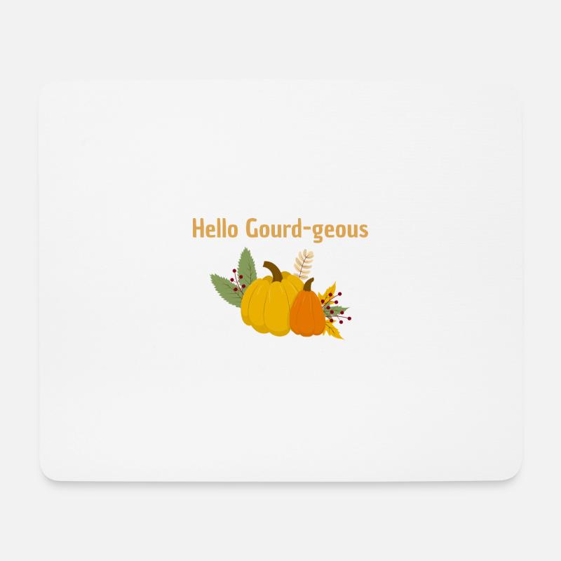 Hello Gourd-geous - Jeu de mots - Tapis de souris (format paysage) - blanc