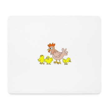 poulets - Tapis de souris (format paysage) - blanc - Devant