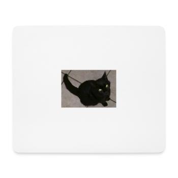 Schwarze Katze - Mousepad (Querformat) - Weiß - Vorne