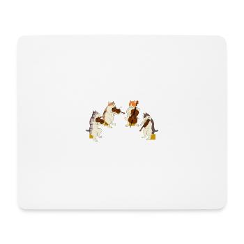 Katzen Quartett - Mousepad (Querformat) - Weiß - Vorne