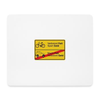 Fahrrad gegen Auto - Mousepad (Querformat) - Weiß - Vorne