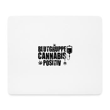 Blutgruppe Cannabis positiv | Weed 420 Geschenke - Mousepad (Querformat) - Weiß - Vorne
