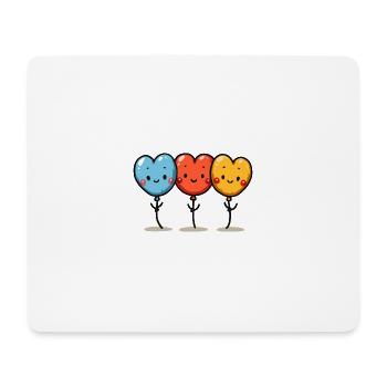 Ballon Herzen auch für Kinder und Geburtstage - Mousepad (Querformat) - Weiß - Vorne
