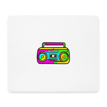 Neon Boombox Retro Pop Art - Mousepad (Querformat) - Weiß - Vorne