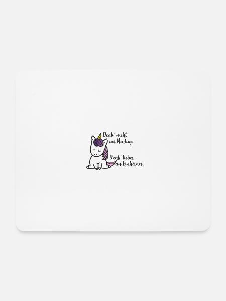 Einhorn Montag - Mousepad (Querformat) - Weiß
