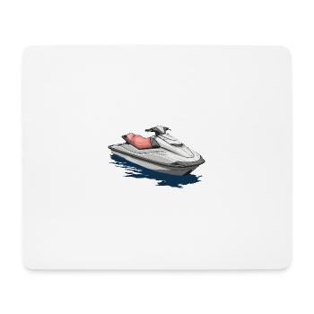 Action am Jetski - Mousepad (Querformat) - Weiß - Vorne
