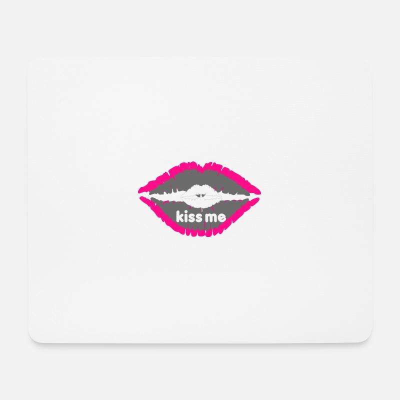 Kussmund - Mousepad (Querformat) - Weiß