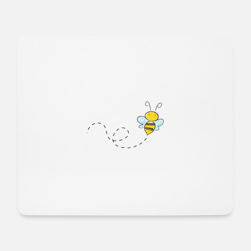 Biene - Mousepad (Querformat) - Weiß