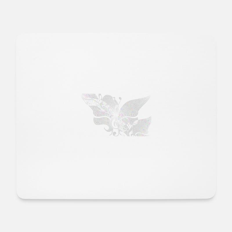 Musik Schmetterling6 - Mousepad (Querformat) - Weiß