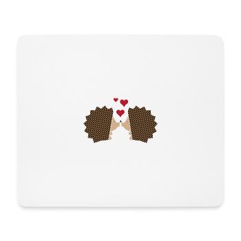 Hérisson et amour - Tapis de souris (format paysage) - blanc - Devant