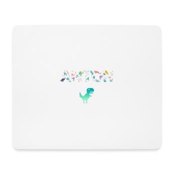 ANTON - Beau prénom de garçon avec dinosaure - Tapis de souris (format paysage) - blanc - Devant