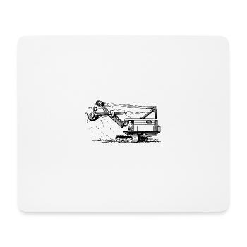 Bagger - Mousepad (Querformat) - Weiß - Vorne