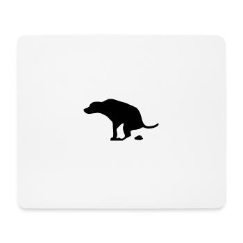 kackender Hund Silhouette - Mousepad (Querformat) - Weiß - Vorne