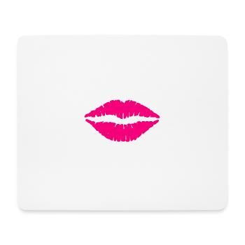 Lips kiss kiss mouth pink - Mouse Pad (horizontal) - white - Front