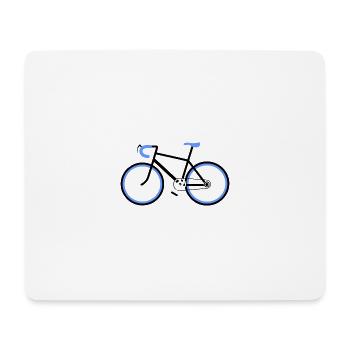 New bike with blue sports steering wheel and sports saddle - Mouse Pad (horizontal) - white - Front