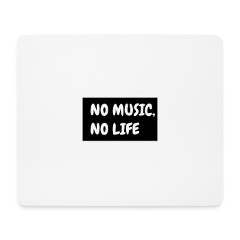 No Music, No Life - Mousepad (Querformat) - Weiß - Vorne