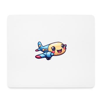 Niedliches Flugzeug - Mousepad (Querformat) - Weiß - Vorne