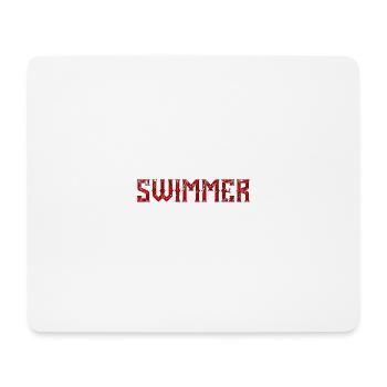 Schwimmer glühend ROT Schwimmen, Schwimmen - Mousepad (Querformat) - Weiß - Vorne