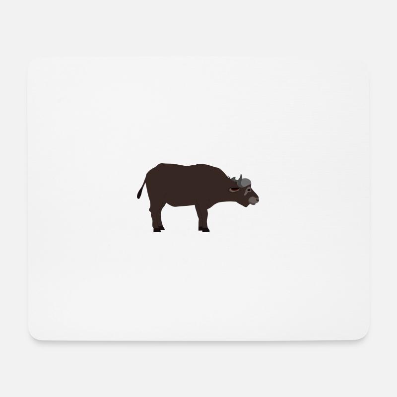 Wasserbüffel Rind Büffel Hörner - Mousepad (Querformat) - Weiß