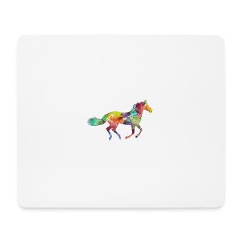 Regenbogen Pferd Design als Geschenkidee - Mousepad (Querformat) - Weiß - Vorne