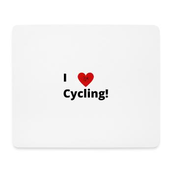I love Cycling T-Shirt - Mousepad (Querformat) - Weiß - Vorne