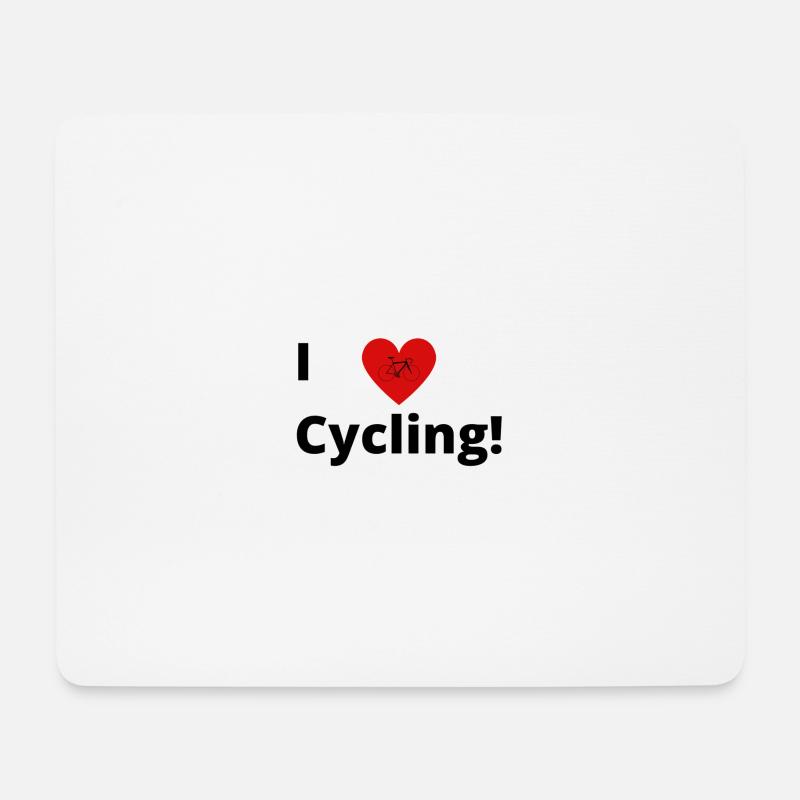 I love Cycling T-Shirt - Mousepad (Querformat) - Weiß