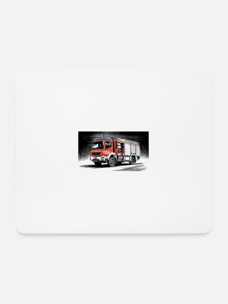 Feuerwehrfahrzeug - Mousepad (Querformat) - Weiß