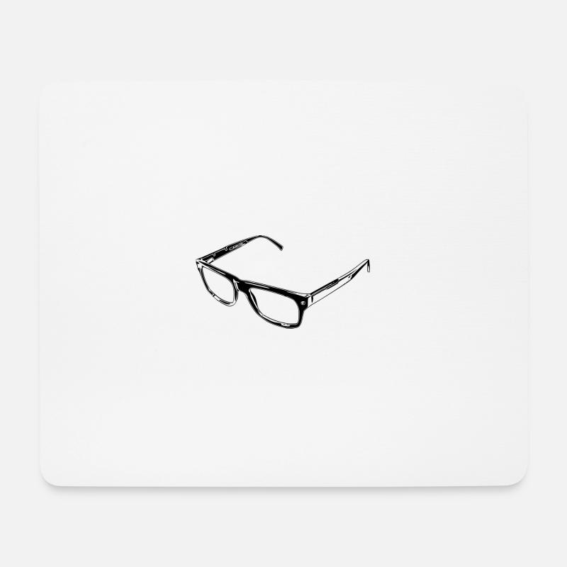 Brille - Mousepad (Querformat) - Weiß