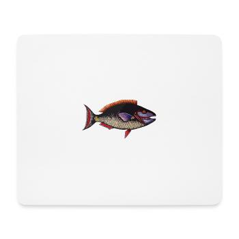 Fisch - Mousepad (Querformat) - Weiß - Vorne