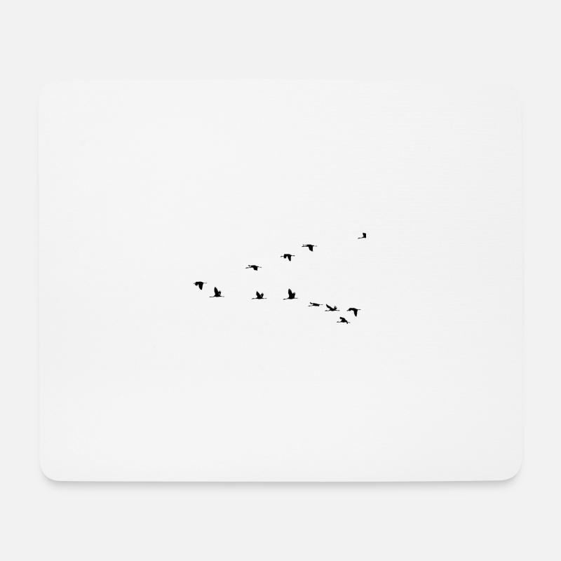 Zugvögel Schwäne - Mousepad (Querformat) - Weiß