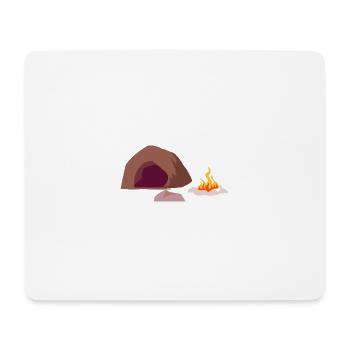 Höhle Feuer Steinzeit Urmensch - Mousepad (Querformat) - Weiß - Vorne
