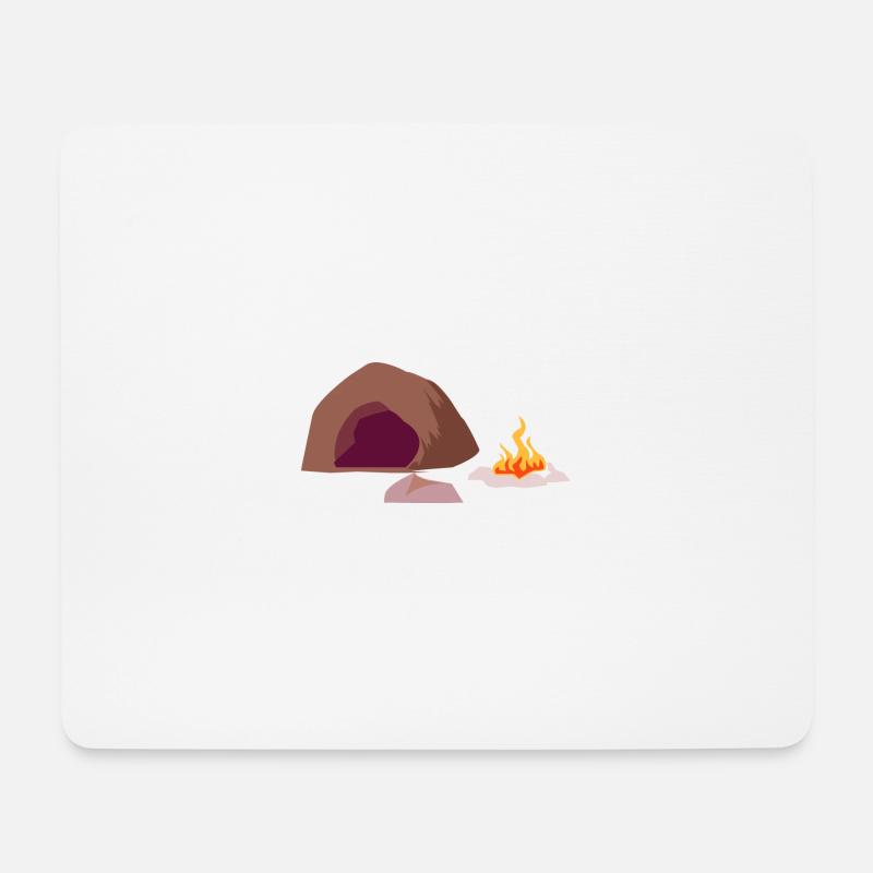 Höhle Feuer Steinzeit Urmensch - Mousepad (Querformat) - Weiß