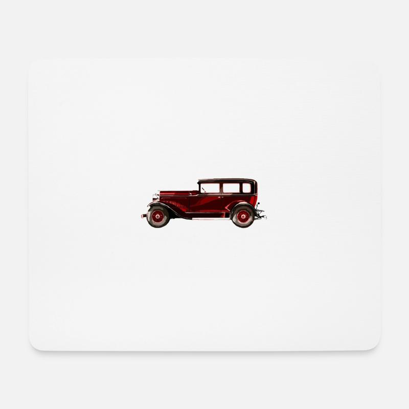 Retro Auto - Mousepad (Querformat) - Weiß