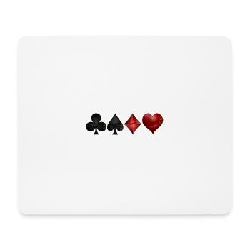 Kreuz Pik Karo Herz - Mousepad (Querformat) - Weiß - Vorne