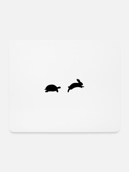 Turtle and hare - Mouse Pad (horizontal) - white