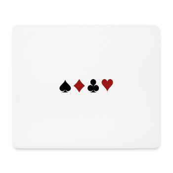 Pik, Karo, Kreuz, Herz Kartensymbole. Geschenkidee - Mousepad (Querformat) - Weiß - Vorne