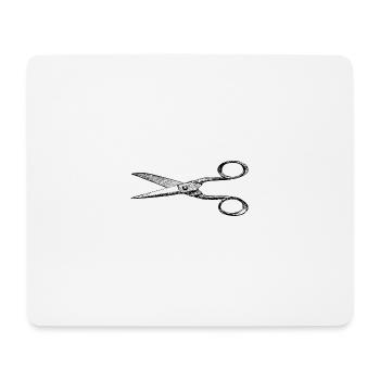 Schere Zeichnung Friseur - Mousepad (Querformat) - Weiß - Vorne