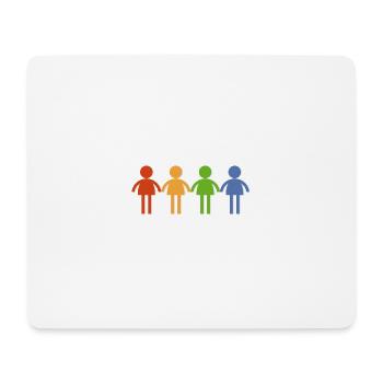 4 Personen in verschiedenen Farben. Geschenkidee - Mousepad (Querformat) - Weiß - Vorne