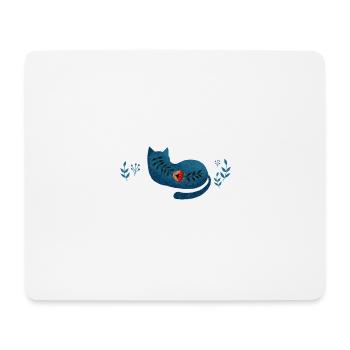 Blaue Katze, Blaue Katze - Mousepad (Querformat) - Weiß - Vorne