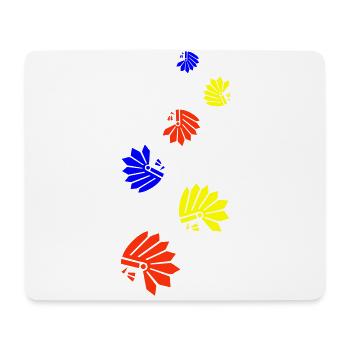 Symbole de la tête indienne - Tapis de souris (format paysage) - blanc - Devant