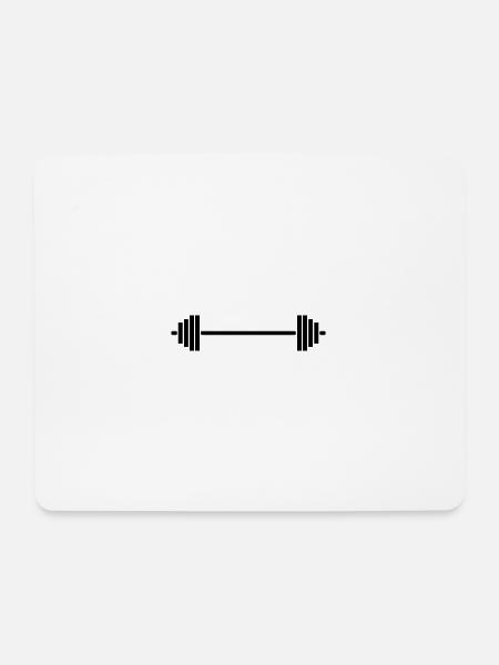 Barbell Fitness Hantel Geschenkidee - Mousepad (Querformat) - Weiß